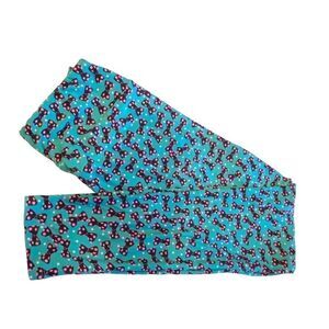 1230 LuLaRoe Leggings Size OS Blue Bones Print New